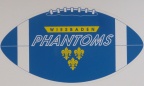 Verschiedene Helmaufkleber der Wiesbaden Phantoms von 1984 - 1994