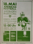 Siebdruckposter für das zweite Heimspiel 1985 der Wiesbaden Phantoms