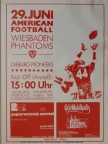 Siebdruckposter einfarbig für das dritte Heimspiel 1985 der Wiesbaden Phantoms