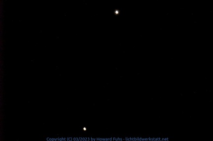 Venus & Jupiter im Westen über dem Rhein 02.März 2023