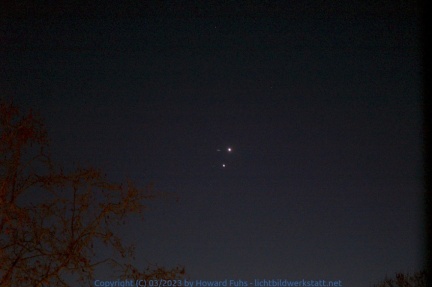 Venus & Jupiter im Westen über dem Rhein 02.März 2023