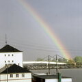 Regenbogen über dem Rhein