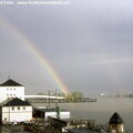 Regenbogen über dem Rhein
